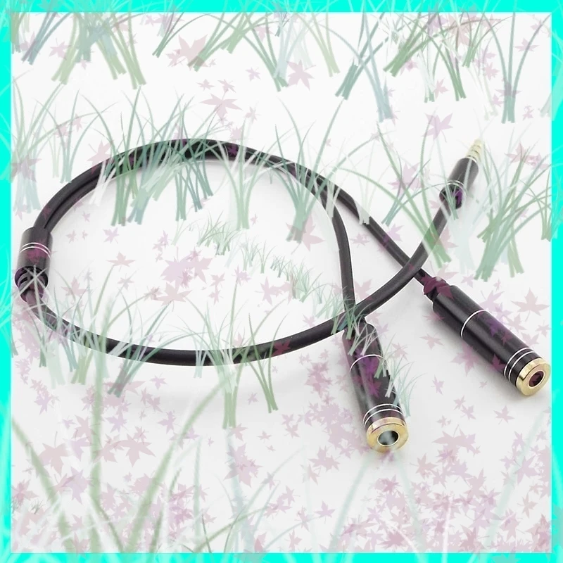 3.5 مللي متر ستيريو الصوت كابل ذكر إلى 2 أنثى سماعة الفاصل مهائي كابلات محولات الهاتف المحمول محولات موصلات E3 #5