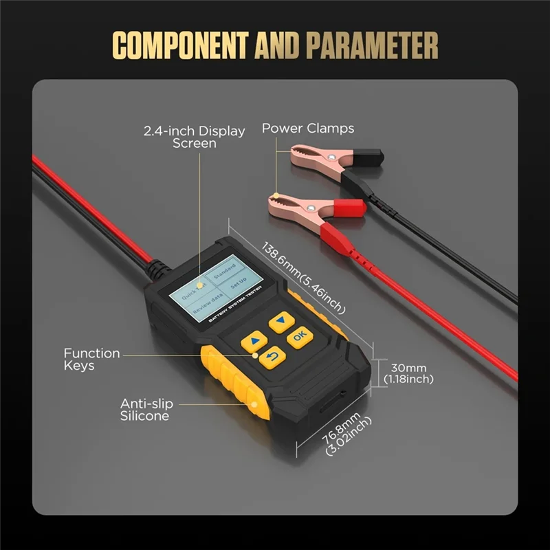 

NEW-BT360 12V Car Battery Tester Analyzer Digital Auto Diagnostic Batteries 20-2000 Cranking Test Charging Scanner Tool