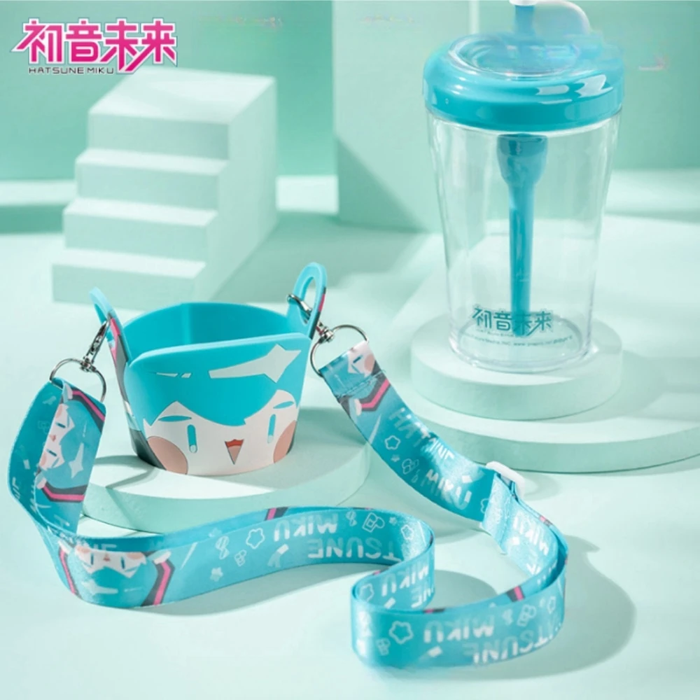 Genuine Original Hatsune Miku Genki Drink Cup Miku Cute Portable Dustproof Straw Cup Water Cup Peripheral