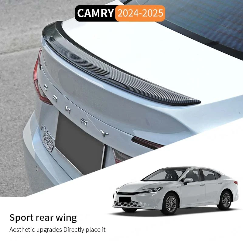 

For Toyota Camry 2024 2025 Rear Trunk Window Roof Spoiler Wings ABS Plastic Black Carbon Pattern Car Exterior Tuning Accessories