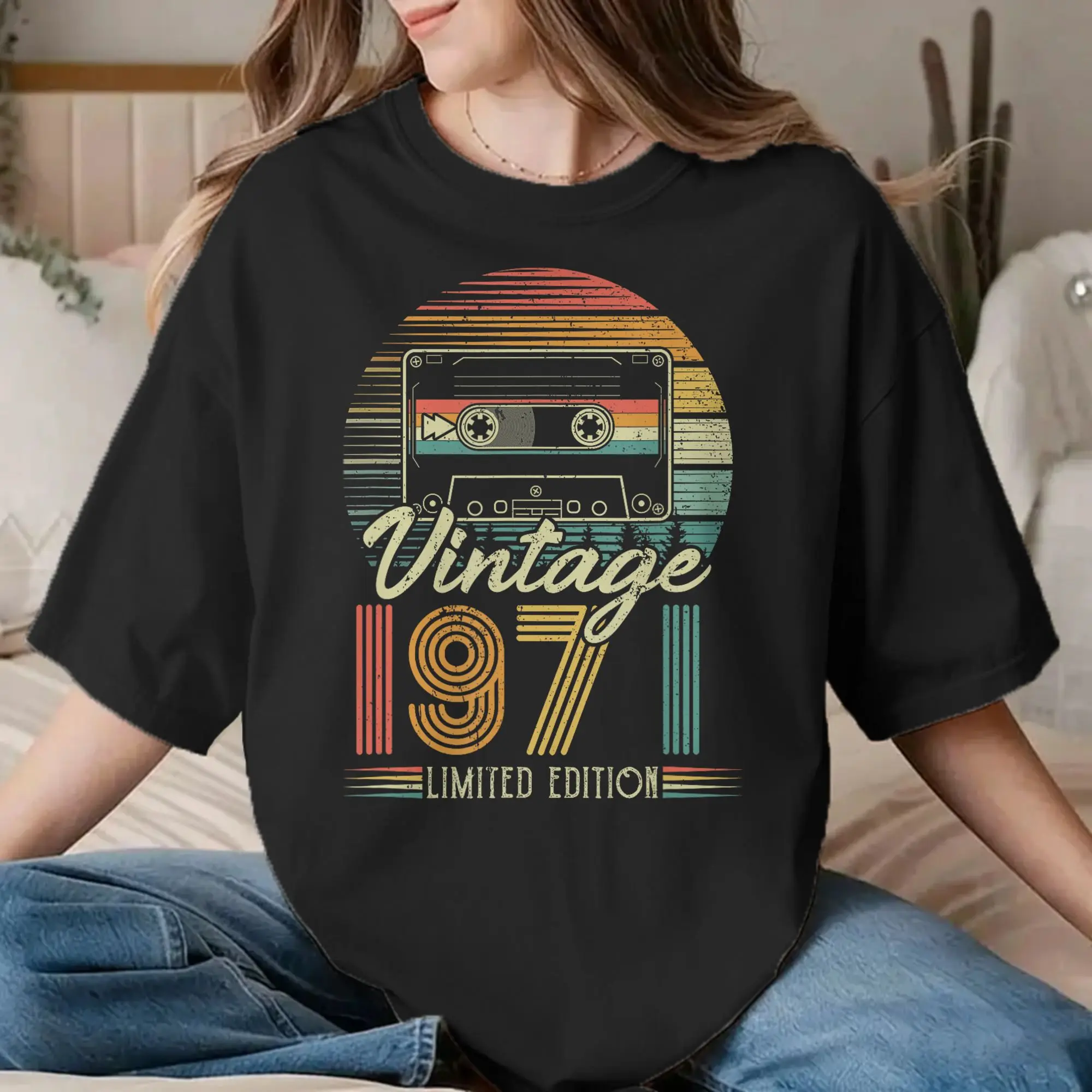 Camisetas de edição limitada Hipster 1971 para homens e mulheres, camiseta de algodão, camiseta de manga curta para o 55º aniversário, roupas de taman