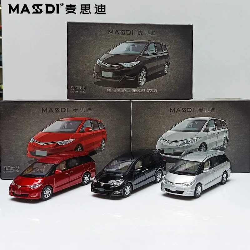 

MASDI 1:64 Toyota PREVIA MPV литая под давлением модель автомобиля из сплава, праздничная подарочная игрушка для мальчиков, коллекционный декоративный предмет для взрослых.