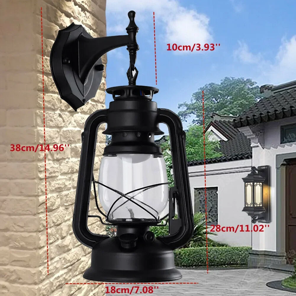 New LOYALHEARTD Wall Sconces Retro Antique Vintage Rustic Lantern Wall Lamp Wall Sconce Light Outdoor Fixture Porch Light Black