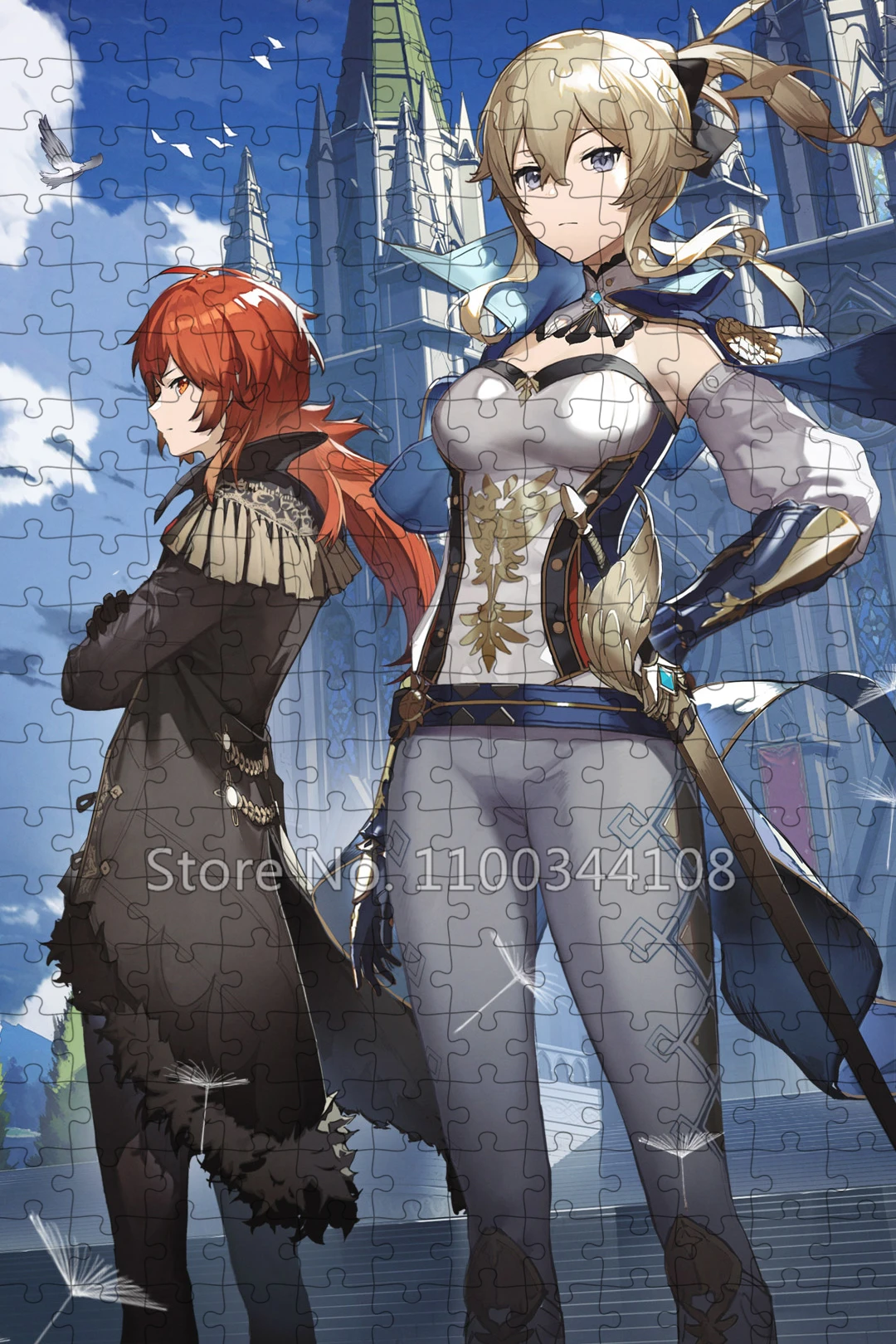 Genshin impacto quebra-cabeça 300/500/1000 peças anime jogo personagens dos desenhos animados quebra-cabeças para crianças adultos brinquedos de descompressão