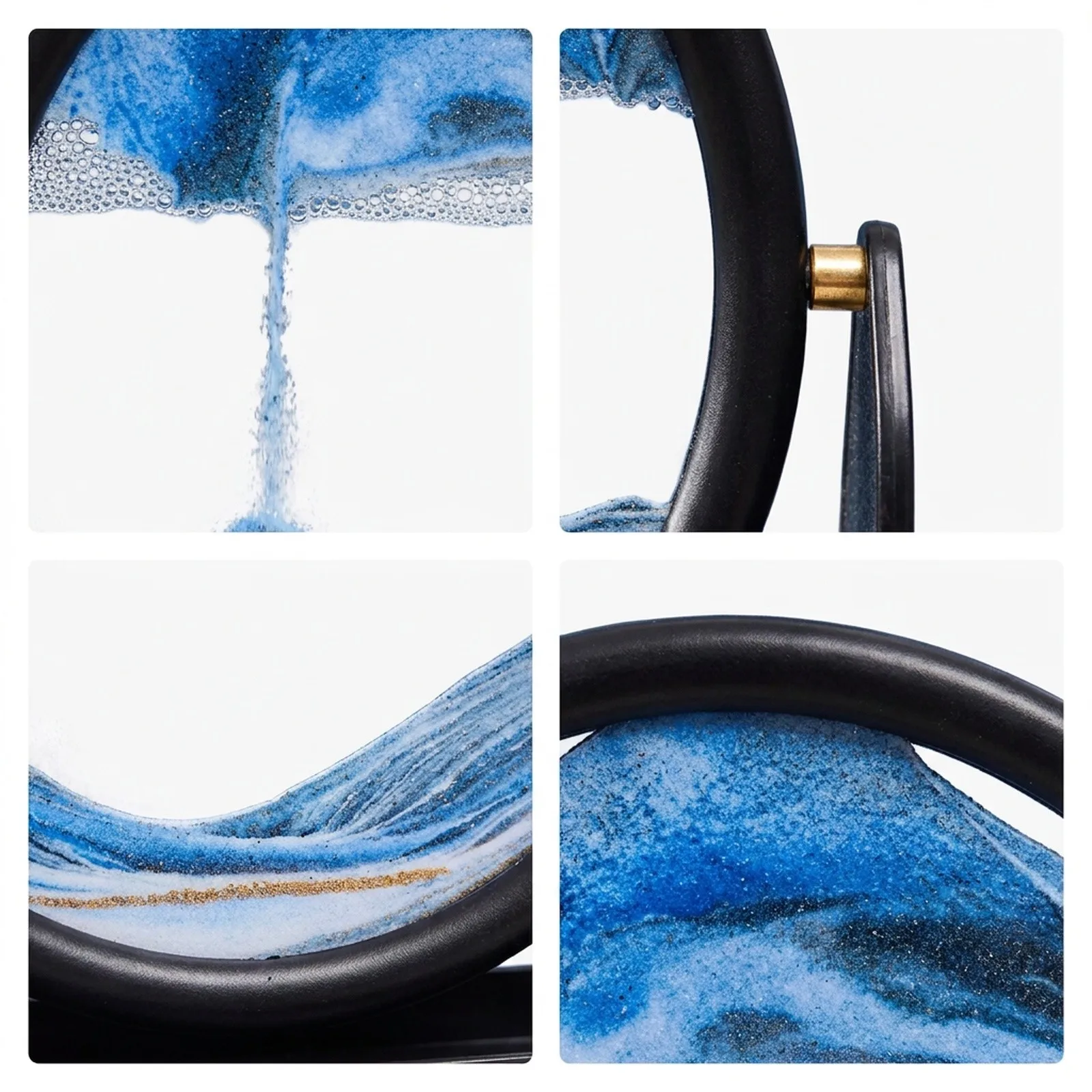 1 Piece 3D Dynamic Sand Motion Art Frame Rotating Painting Glass Decoration For Home Office Desktop Stress Relief Ornament