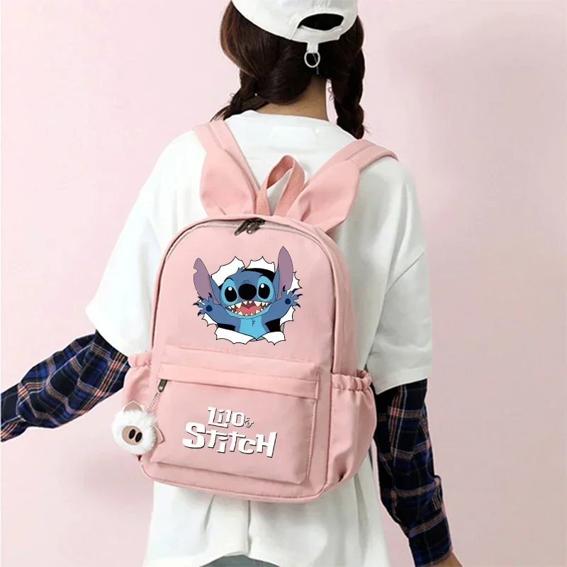 MINISO Disney Lilo Stitch Backpack for Girl Boy Student Pen Case Children Rucksack Women Kawaii Cartoon School Bag Mochila