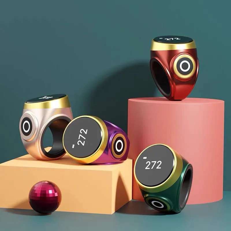 

New Waterproof Smart Touch Button Counter Rechargeable Luminous Screen Digital Display Ring