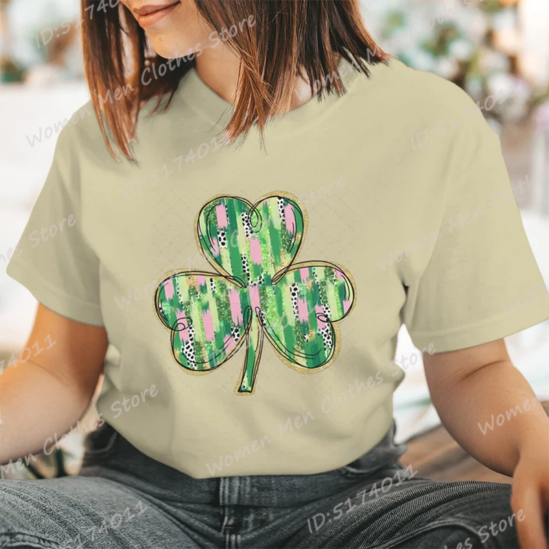 T-shirts d'été à manches courtes et col rond pour femmes, imprimé trèfle de la saint-Patrick, mignon, ample, créatif, personnalisé