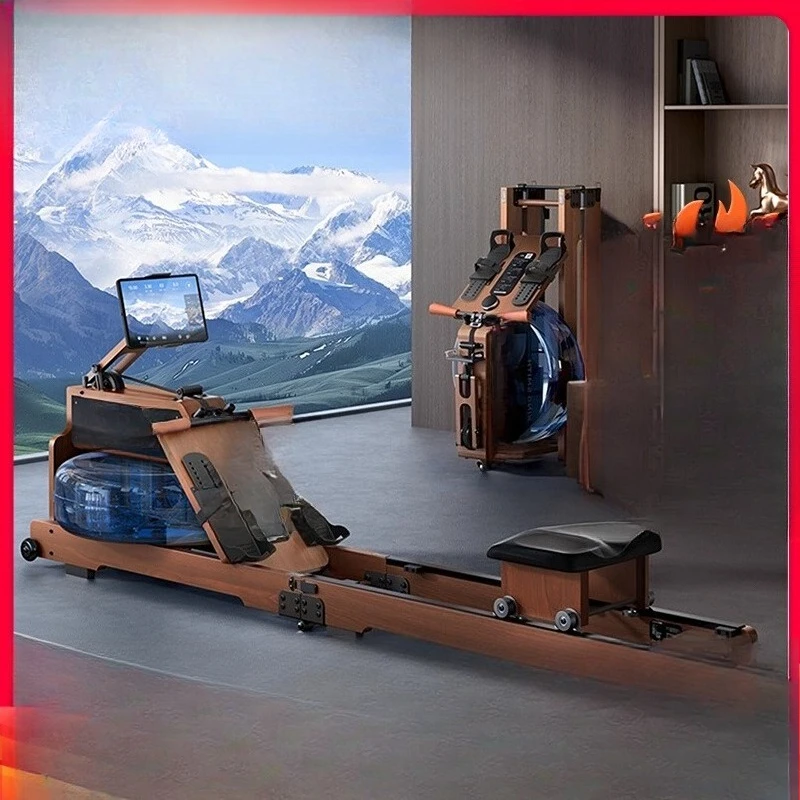 Hydromagnetic double resistance rowing machine Household foldable fitness equipment Fat burning comprehensive training