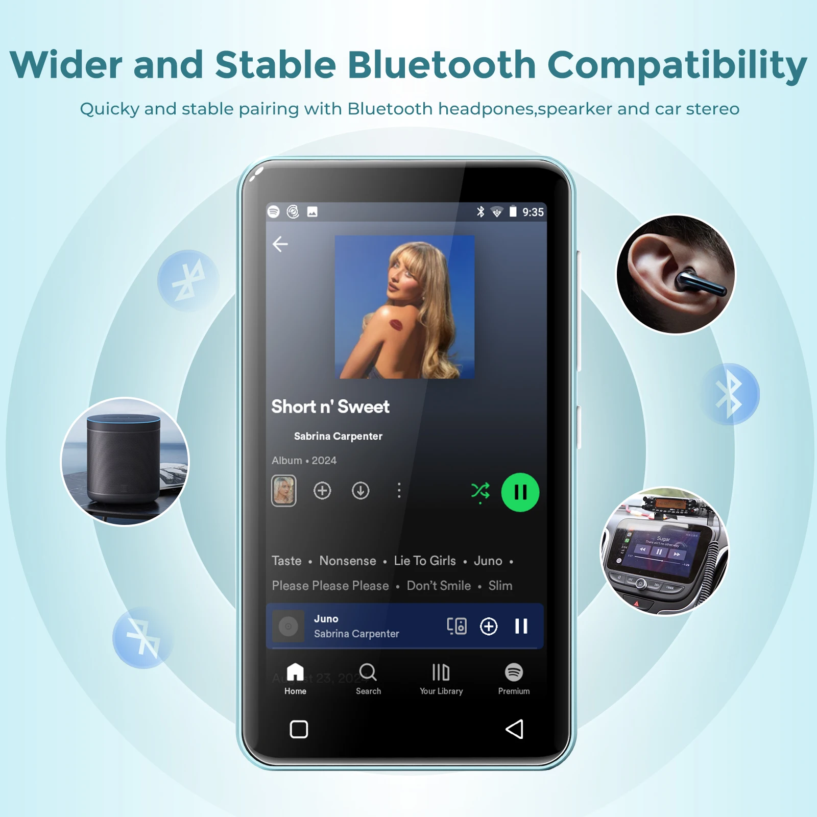 Android Hifi Reproductor Mp3 Music Player bluetooth Speakers & WiFi,dac,dap,small Portable Radio,2025 Network Streaming Walkman
