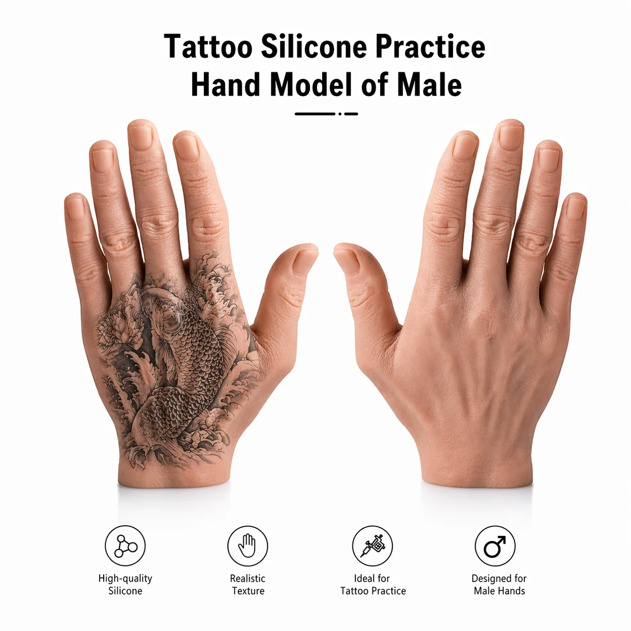 Realistic Silicone Fake Hand Tattoo Practice Model Bendable Training Hand for Tattoo Artists Nail Art Beauty Tools