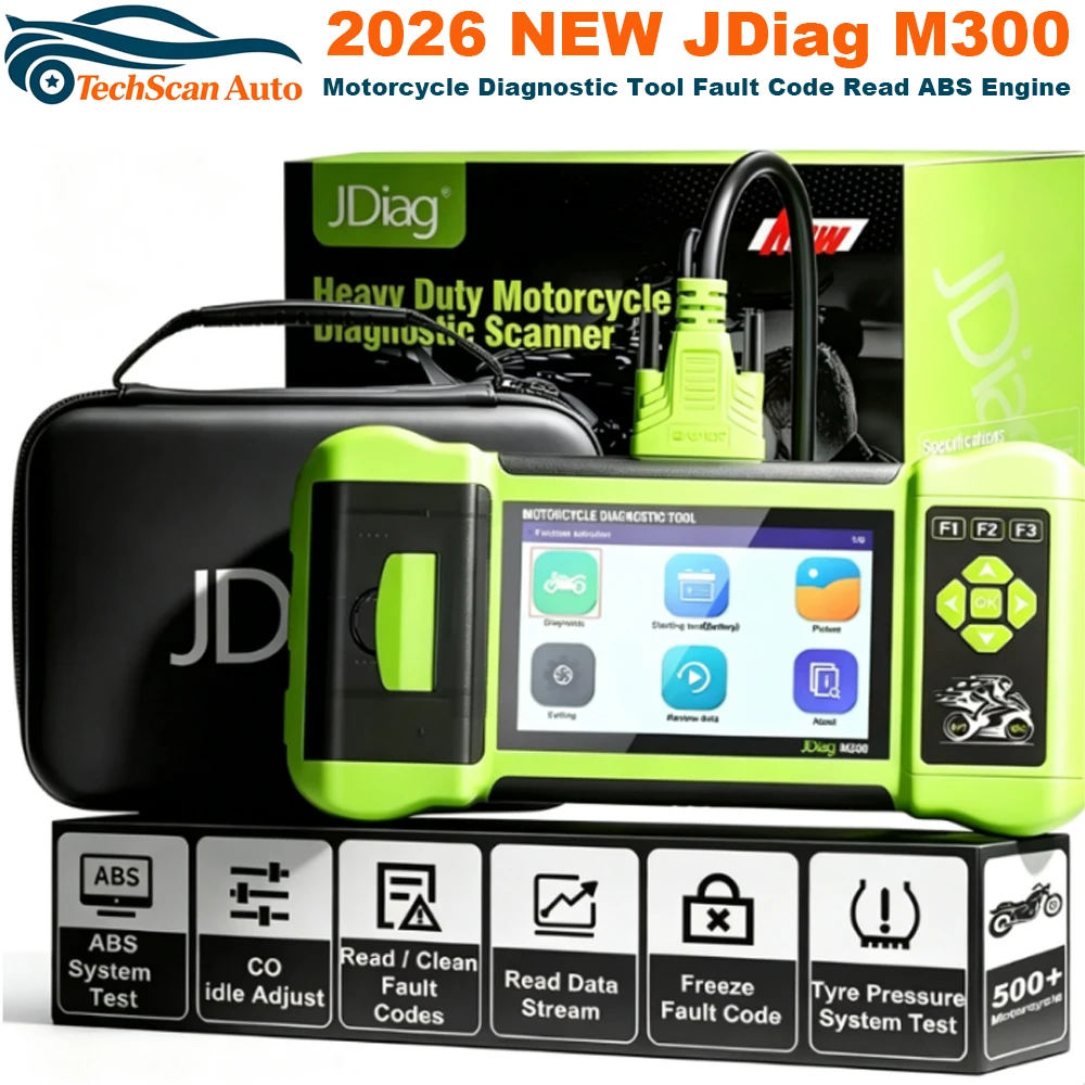 2026 JDiag M300 OBD2 Scanner Motorcycle Diagnostic Tool Moto Scanner Fault Code Read ABS Engine For BMW Yamaha Harley Honda Duca