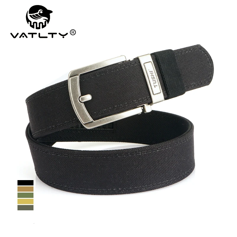 VATLTY Rigid Tactical Belt Male Metal Automatic Buckle Sturdy Nylon Belt Stiff Duty Casual Belt for Men