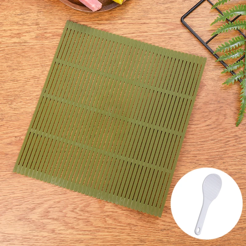 Large Green Plastic Sushi Tool Kimbap Sushi Roll Diy Onigiri Rice Paddles Tools Bamboo Sushi Mat Sushi Machine Tool Home Kitchen image 4