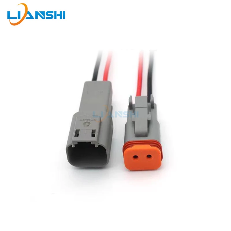 DT06-2S DT04-2P 2 Pin Waterproof Connector Plug Socket for Excavator Sany Liugong XCMG Lingong Headlight Boom Wiring