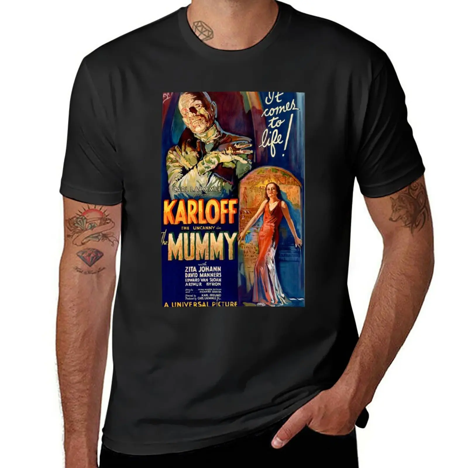 New The Mummy - Boris Karloff. T-Shirt cute tops vintage t shirt workout shirts for men