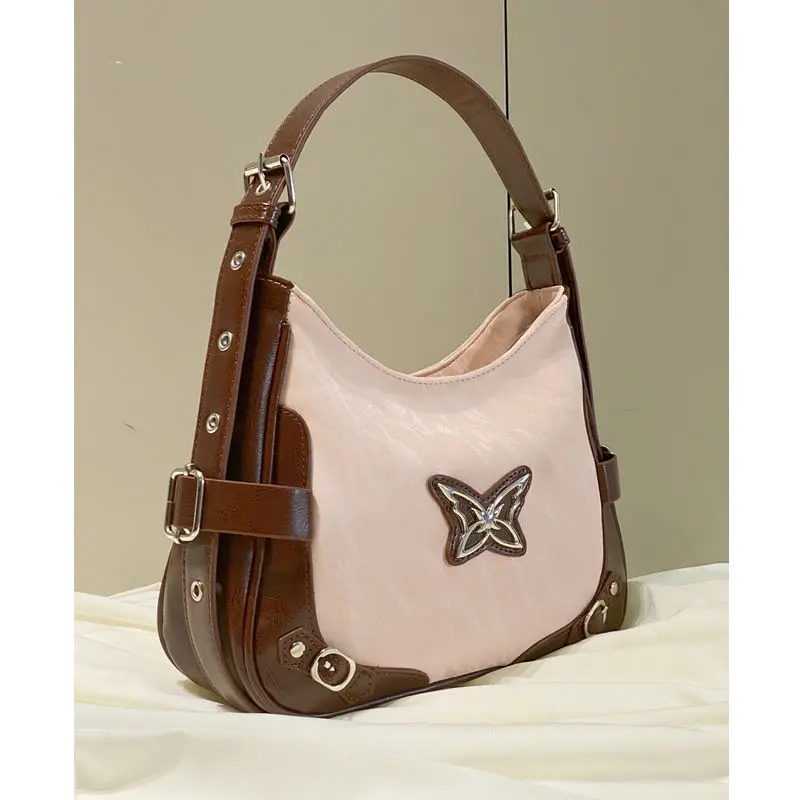 

2024 New High-qulity Niche Sweet Cool Advanced Underarm Bag American Vintage Butterfly Messenger Bag One-shoulder Spice Girls