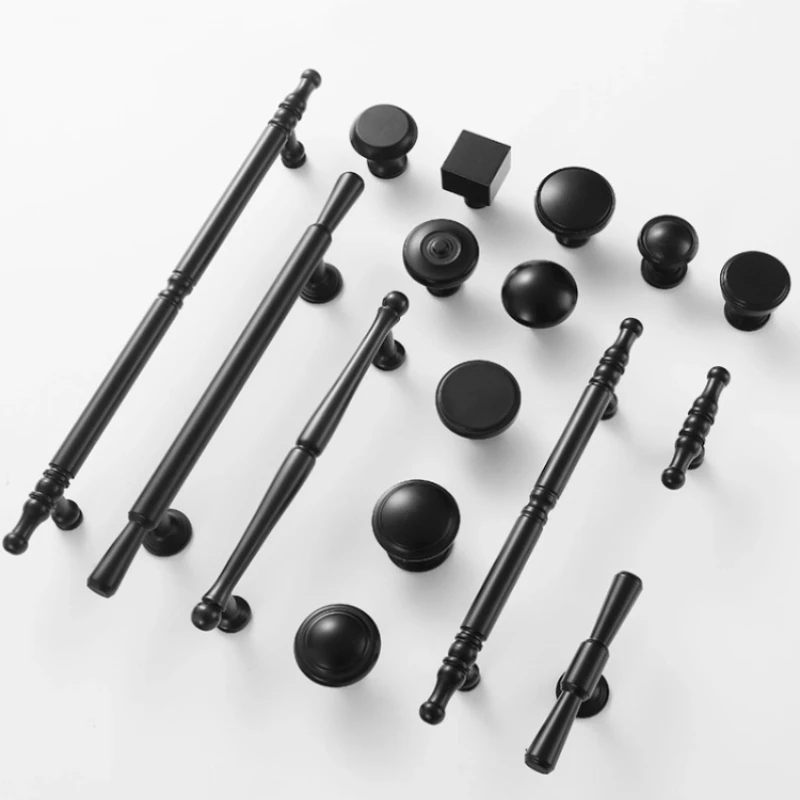 أسود للخزانة ومقابض درج المطبخ ومقابض خزانة الخزانة #4