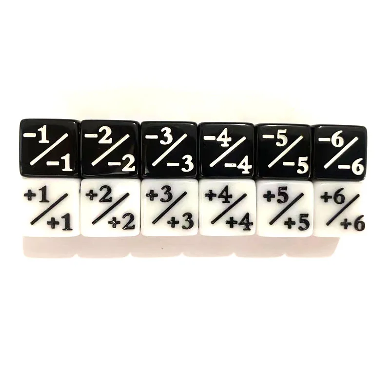 10 Stück 16 mm 6-seitige Würfelzähler + 1/-1 Würfel Kinderspielzeug Zählwürfel für Magic The Gathering Card Gaming Token & Loyalty Toys Geschenk – Detail 3