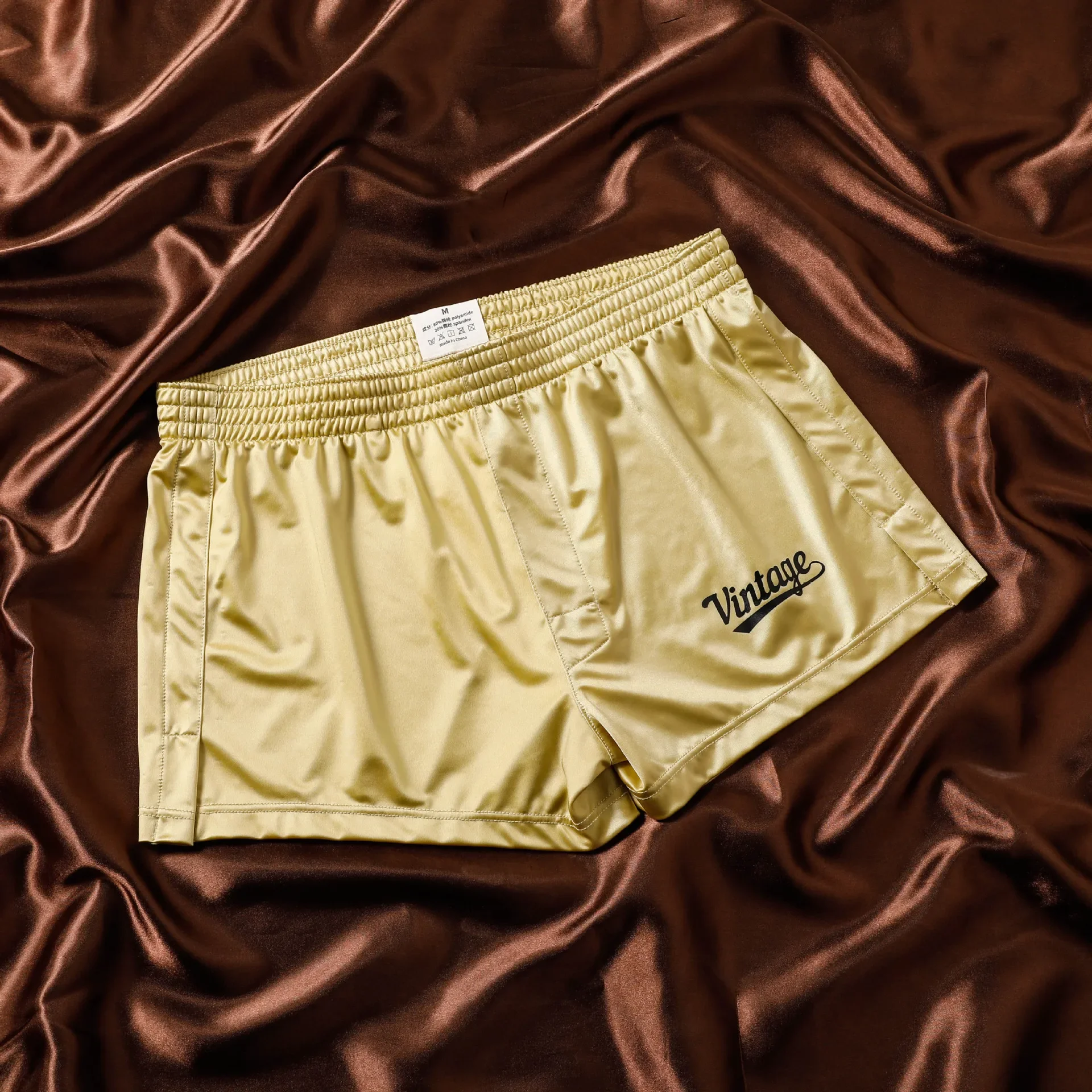 Men's Glossy Soft Ice Silk Boxer Briefs Solid Color Big Size Breathable Casual Underwear for Home Comfort