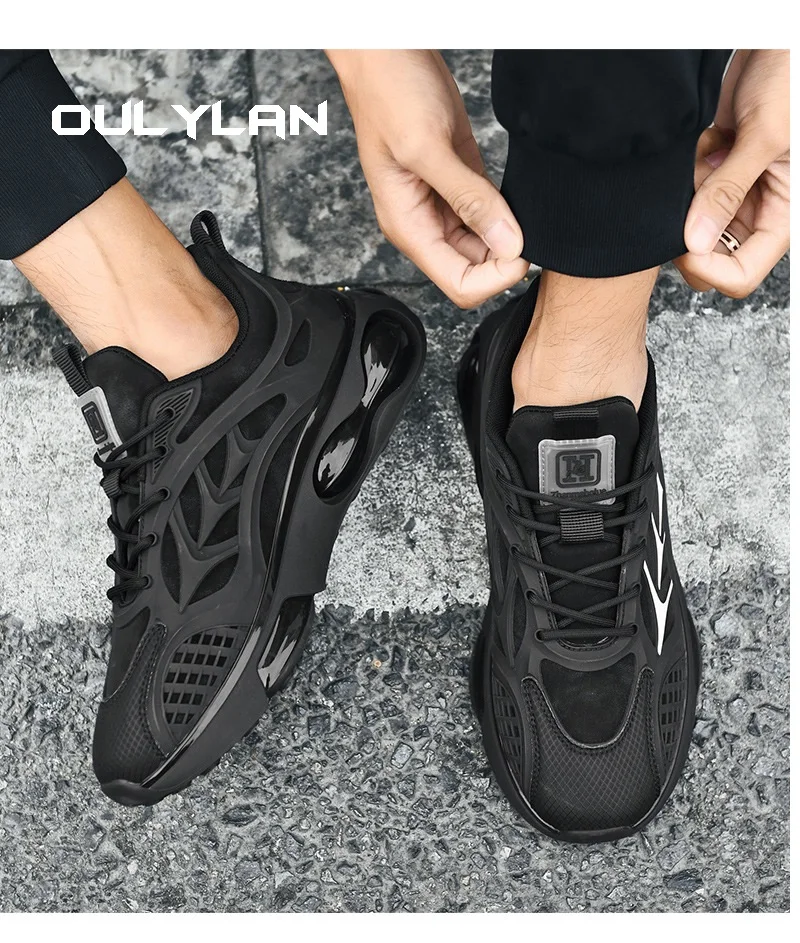 Chunky Sneakers for Men Brand Designer Luxury Shoes Men's Casual Shoes Thick Sole Black Sneakers Boys Sports Running Shoes