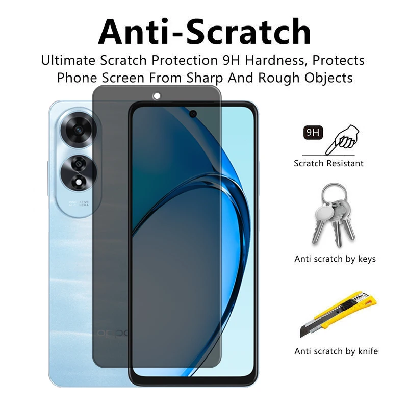 For OPPO A60 4G Glass For OPPO A60 Tempered Glass 6.67 inch Anti-spy Privacy Screen Protector For OPPO A60 4G Lens Film