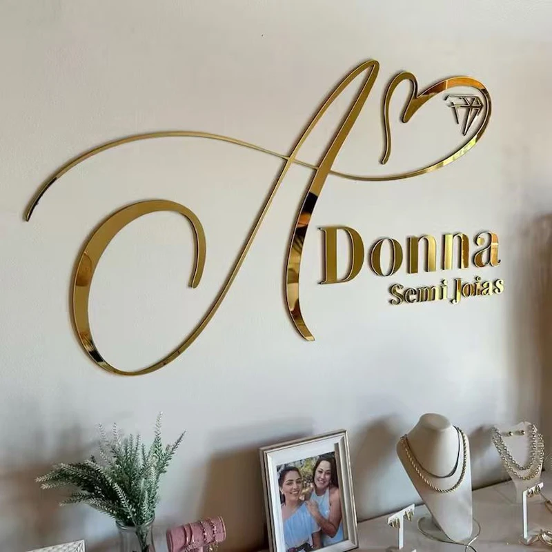 Custom 3D Backlit Business Sign Metal Sign For Beauty Salon Clinic Led Letters Halo lit Business Logo Light up Company Sign