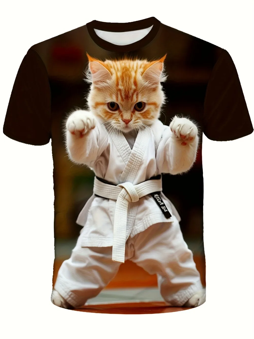Fun Cartoon Animal Cat 3D Printed Out Sports Quick-Dry Breatha Men Woman TShirt Outdoor Fashion Cute Y2K Parent-child Cloth Top