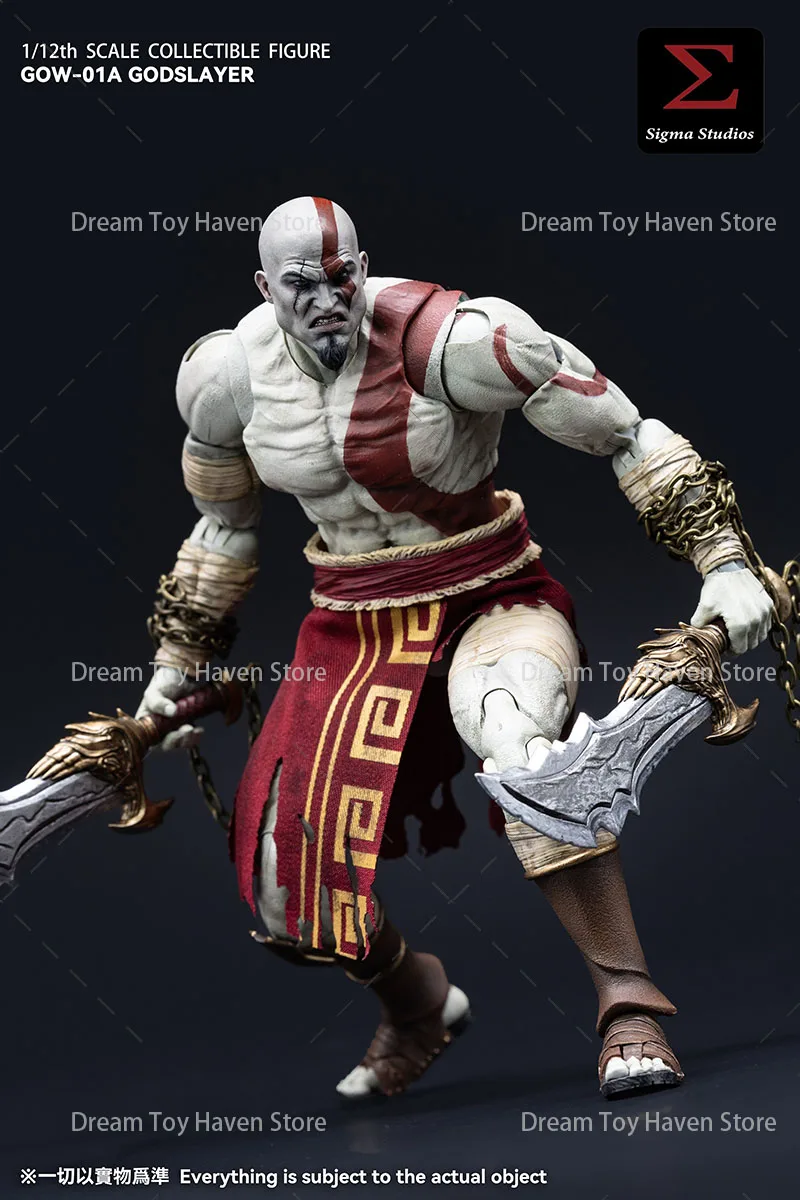 Godslayer GOW-01A 1/12 escala soldado masculino kratos guerreiro deus da guerra conjunto completo 17.8cm figura de ação modelo bonecas colecionáveis