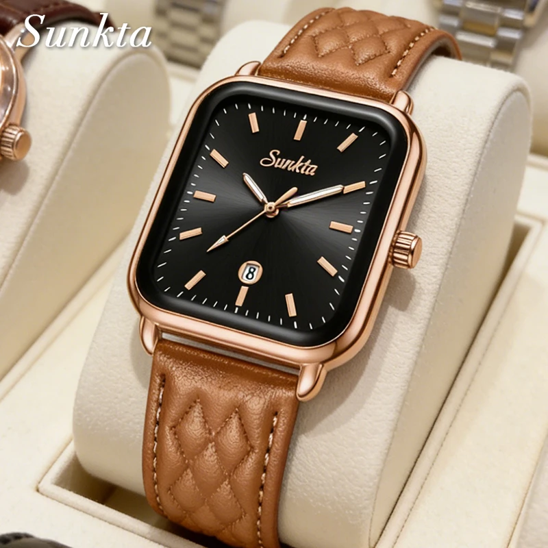 

SUNKTA 2026: Элитные женские часы LIGE, винтажные модные кварцевые наручные часы, водонепроницаемые, светящиеся, с сетчатым ремешком, подарки для женщин