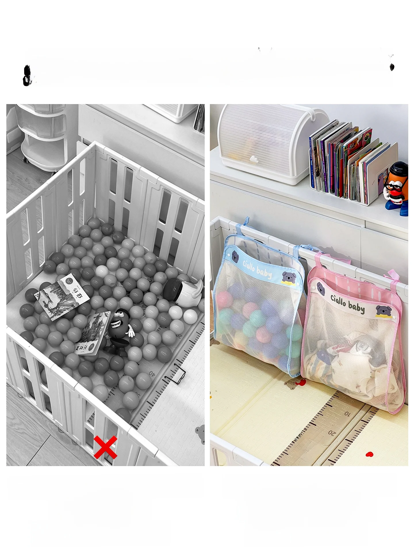

Large Capaci Hanging Net ket for Baby Toys Plu Ocean Balls Cling Mat Fence Storage Bag Universal Household Organizer