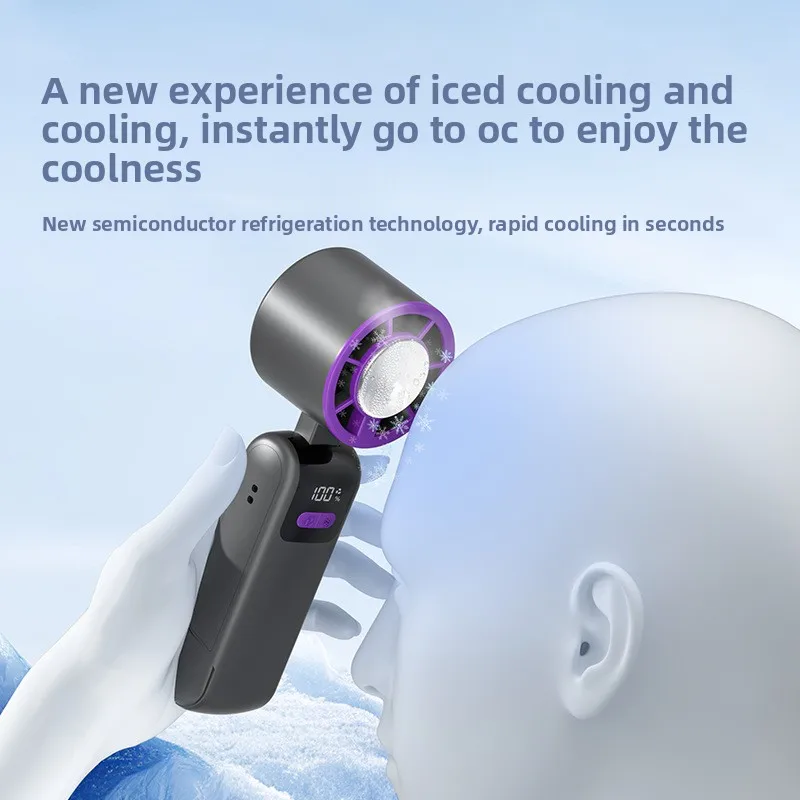 2025 Новый портативный портативный вентилятор с полупроводниковым охлаждением и 199 скоростями, цифровой дисплей, перезаряжаемый через USB