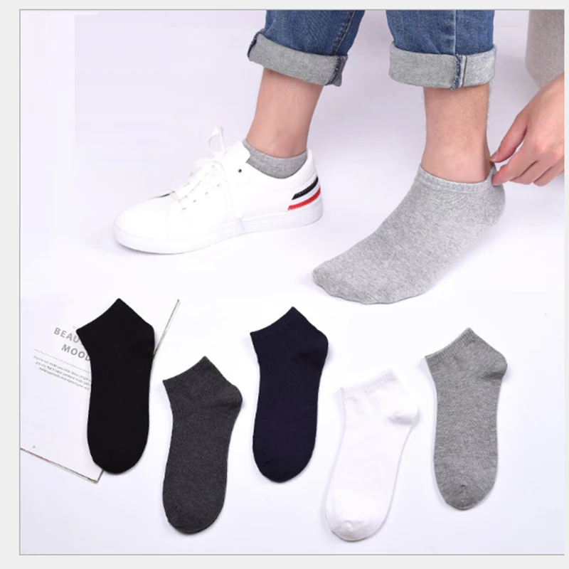 60PCS=30Pairs Large Size 42-48 Low Cut Men‘s Socks Cotton Summer Ankle Socks Short Casual Breathable Businees Socks Male Gifts