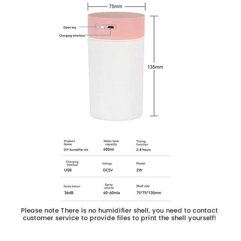 ABRJ-DIY 가습기 키트 스프레이 모듈 Atomizer 드라이버 보드 3D 인쇄용 쉘이없는 DIY 가습기