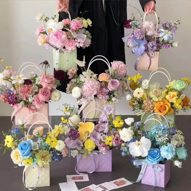 1-10PCS Reusable Waterproof Flower Gift Tote Bag Portable Fl