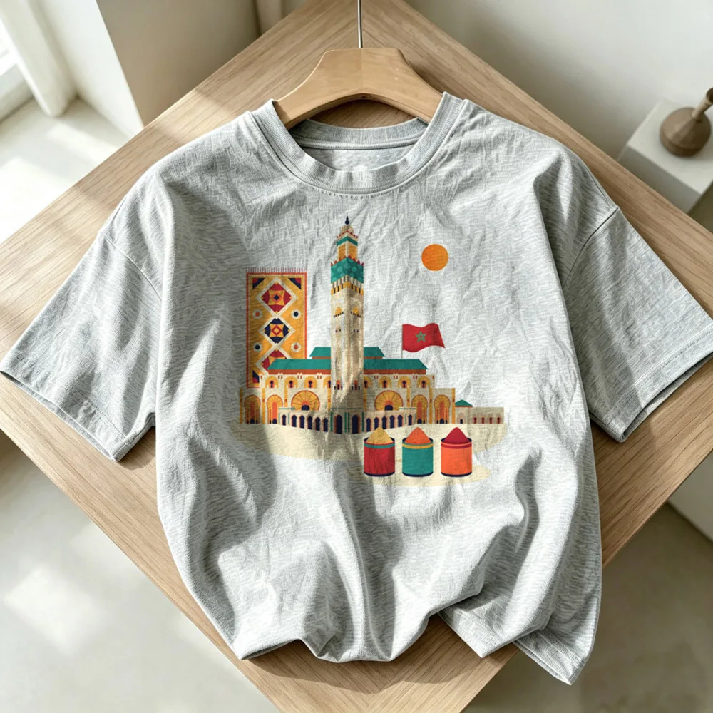 Maroc Morocco t shirt girl harajuku gothic gyaru baddie goth top tees baddie clearance sales scene  summer cheap