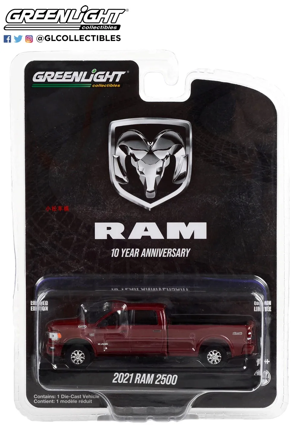 

1:64 Anniversary Series 14-2021 Ram 2500-Dadge Truck 10th Anniversary 28100-E Модель из сплава Коллекционное украшение Подарок