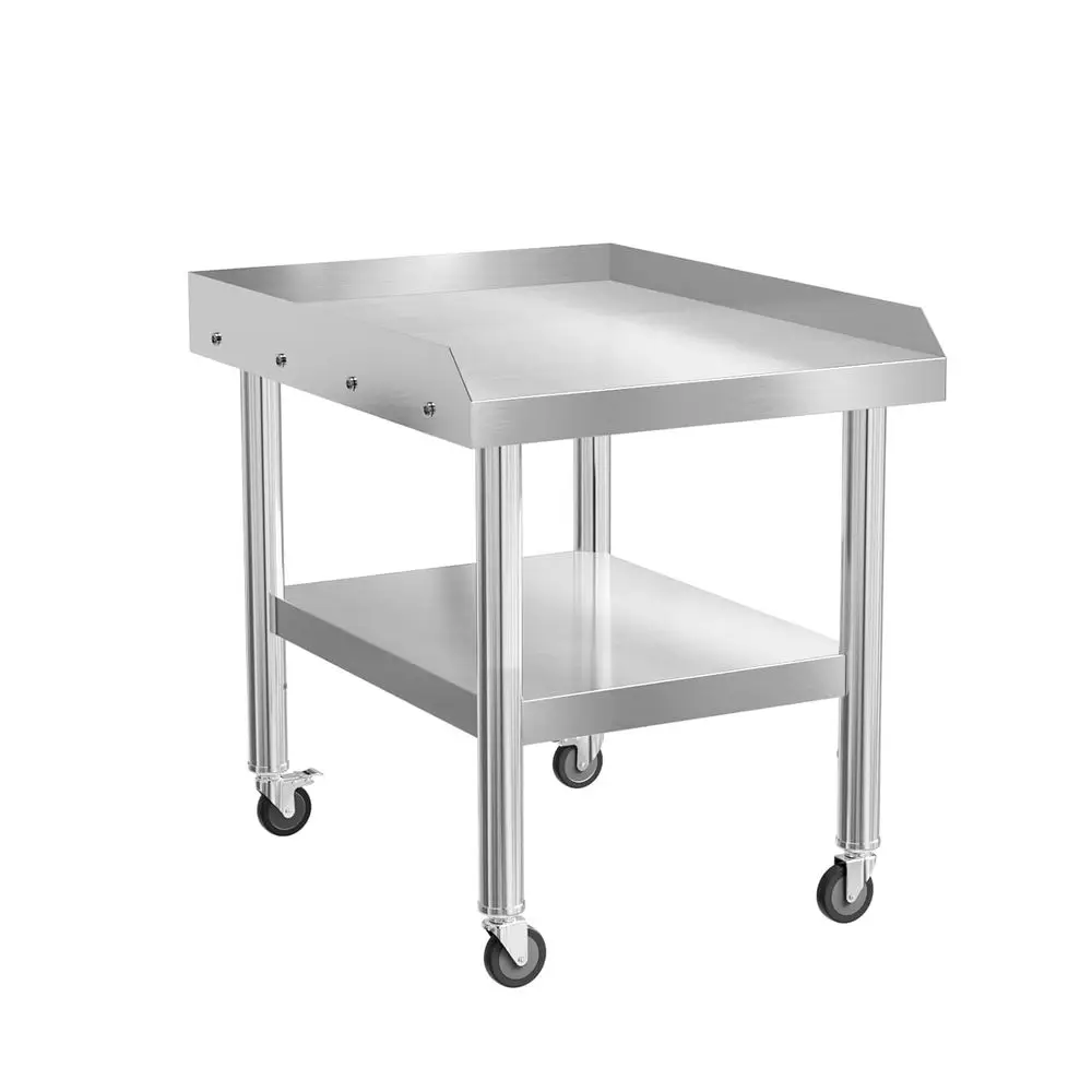 

Equipment Stand with Wheels, 24 L x 30 W x 26 H NSF Stainless Steel Table Grill Stand Table with Adjustable Undershelf for Comme