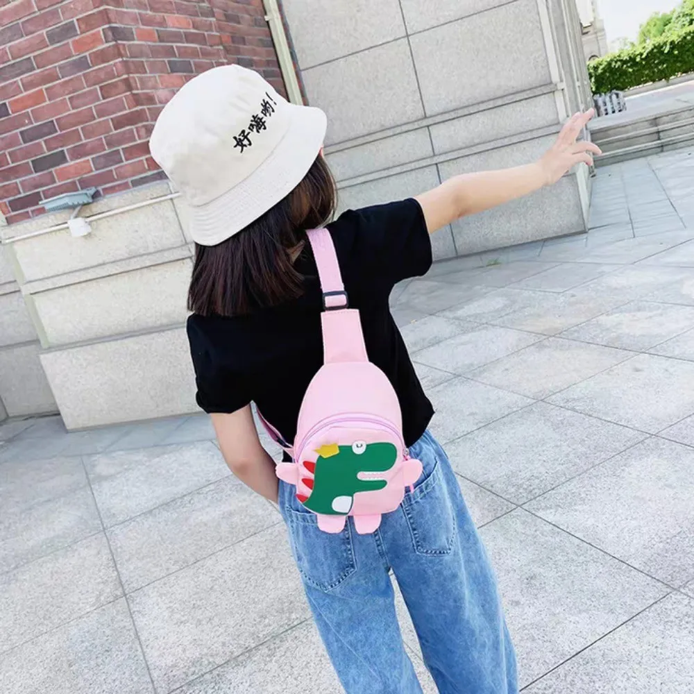 Bolsa crossbody de dinossauro infantil de desenho animado, mochila fofa para meninos e meninas, bolsa de moedas