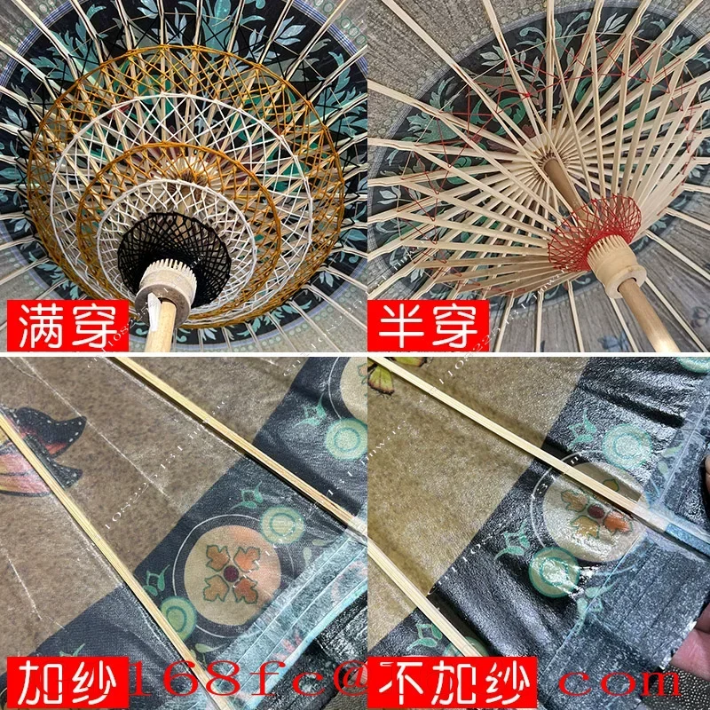 Chinese Wind Oil-paper Umbrella Handmade Traditional Rain-proof Sun-proof Men's and Women's Ancient Hanfu Prop Umbrella