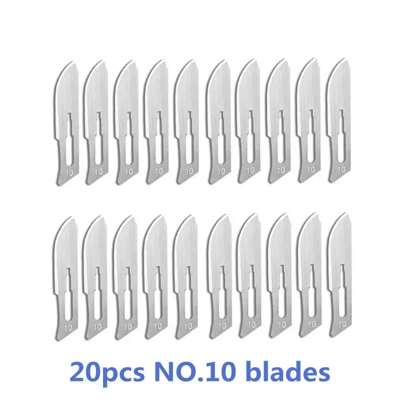 20pcs NO.10-NO.25 Scalpel Sterile Blades for Mobile Phone PCB DIY Repair Hand Tools Animal Surgical Knife Wood Carving Pen