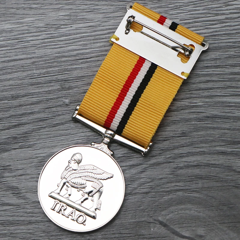 UniteUK القوات المسلحة البريطانية العراق ميدالية شارة شريط أصفر ميدالية قلادة الديكور الحرف الهدايا مع صندوق حديد