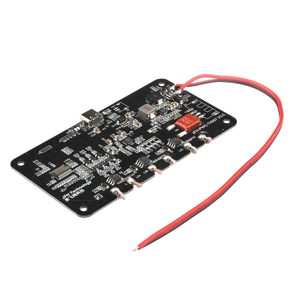 Imagem -02 - Carregador sem Fio Tipo-c para qi Módulo Transmissor Circuit Board Faça Você Mesmo Car Power Supply Coil 5v 12v 20w