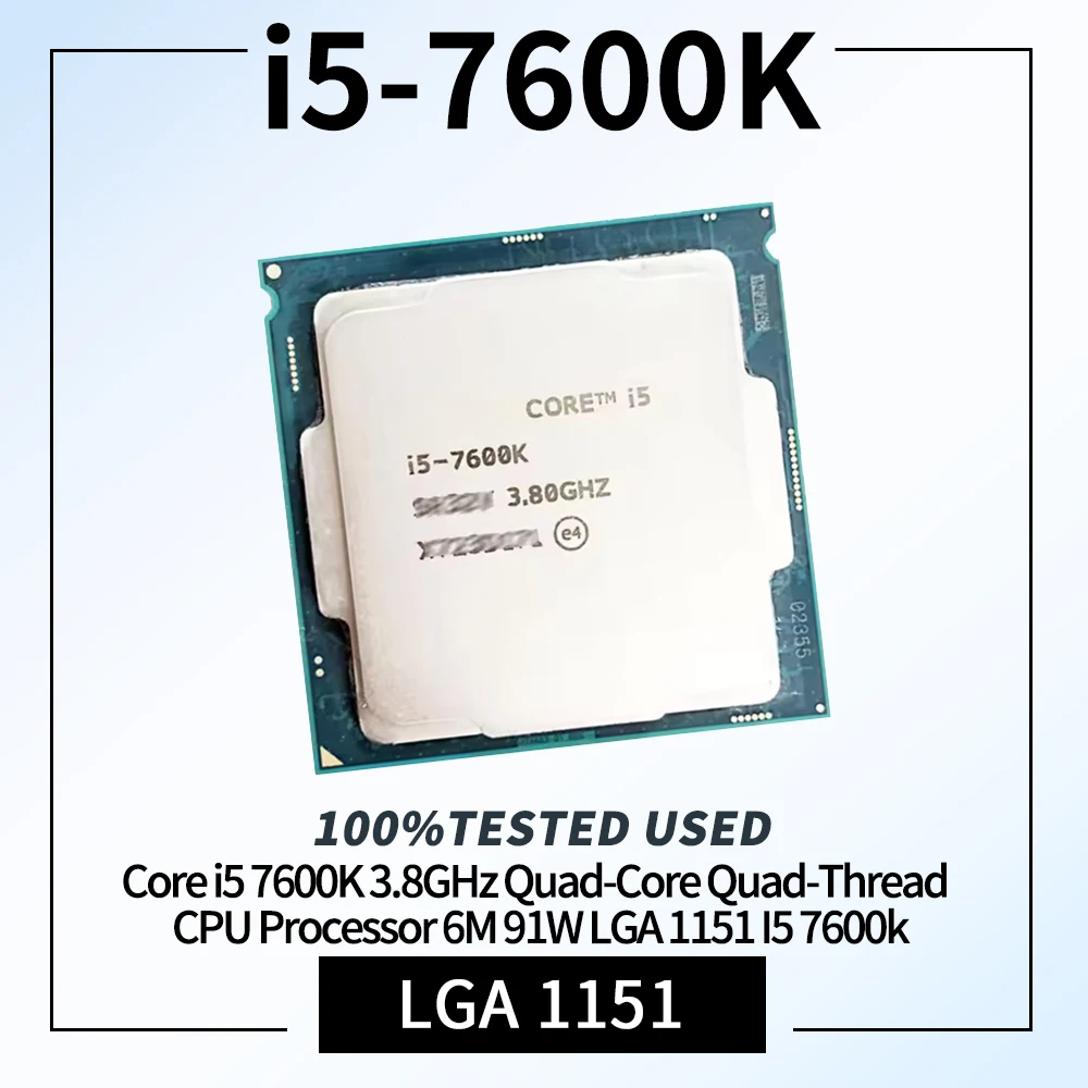 Procesador CPU Core i5 7600K 3.8GHz Quad-Core Quad-Thread 6M 91W LGA 1151 I5 7600k