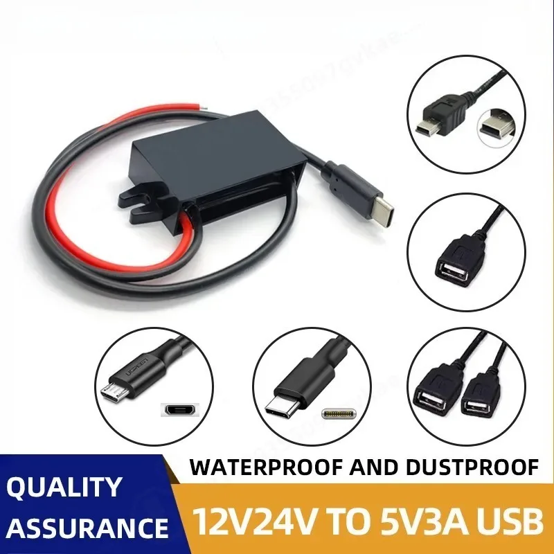 DC DC Converter 12V 24V to 5V 3A USB Car Charger Power Supply Step Down Voltage Regulator Module for Mobile Phone
