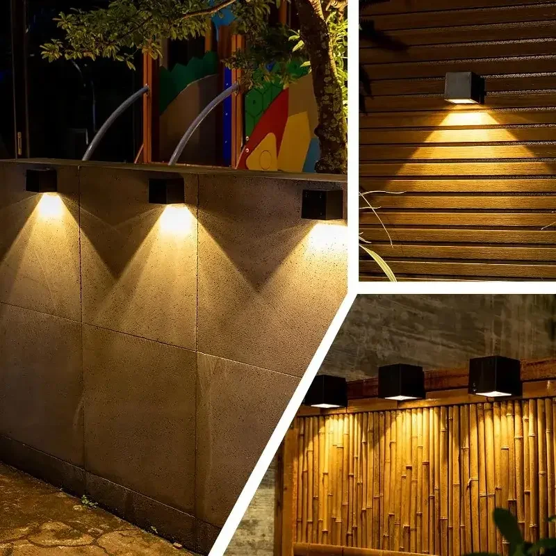 Outdoor Waterproof Solar Wall‑Washing Light Dual Lighting Modes Solar Powered Wall Sconce for Garden Yard Patio Wall Decoration view 3