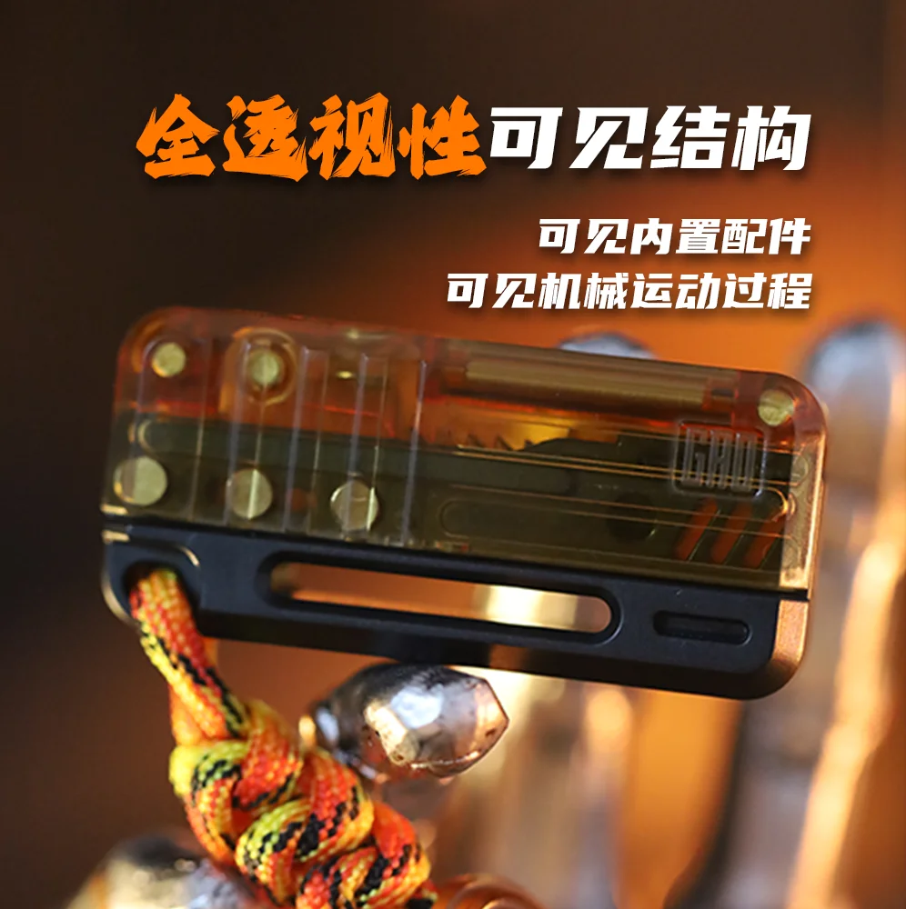 EDC GAO PEI دفع المنزلق الفولاذ المقاوم للصدأ PC دفع المنزلق الميكانيكية المكثفة EDC أدوات الضغط اللعب