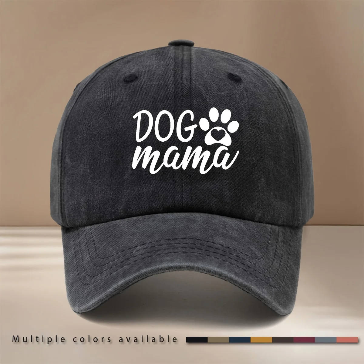 DOG Mama Text Graphic Baseball Cap, Relaxed Fit, Suitable for All Seasons, Unisex Hip-hop Hat, Six-panel Cap for Friend Gatherin