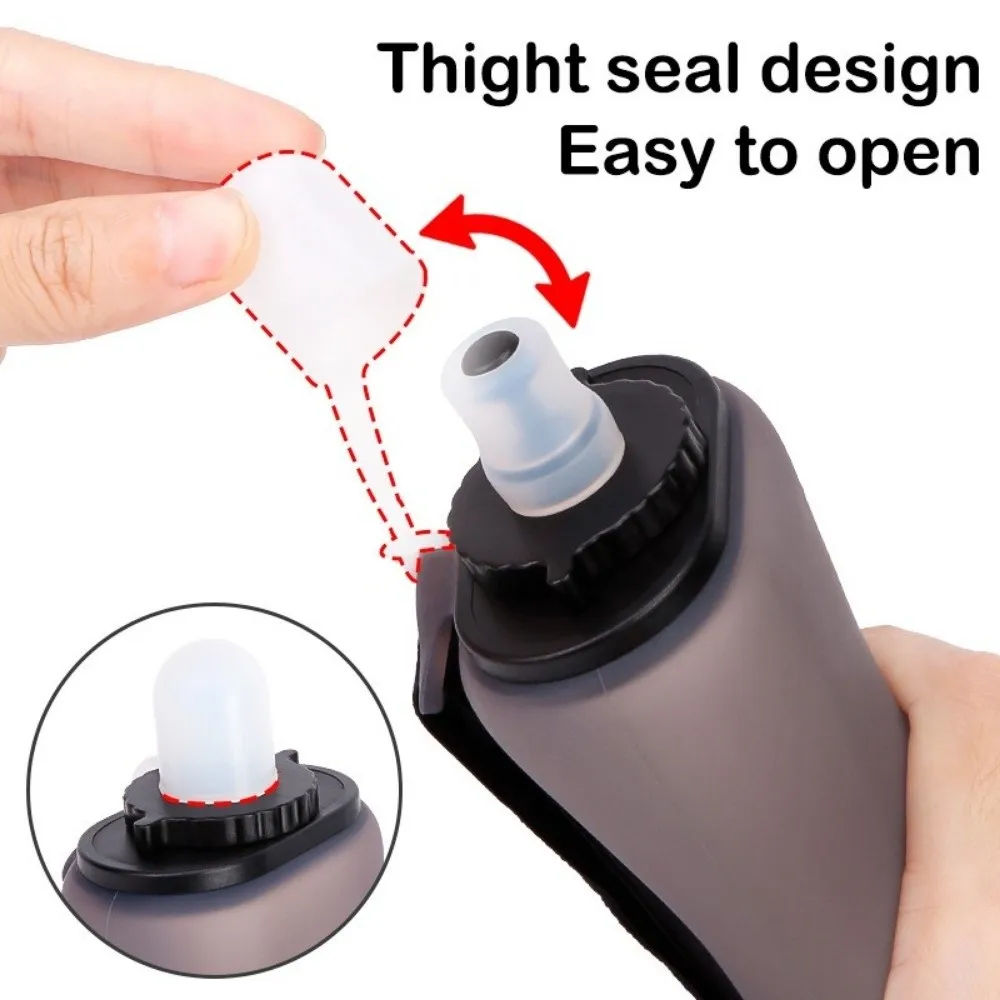 Lightweight Foldable Water Bottle Food Grade Silicone 350ml Capacity Collapsible Sport Bottle Heat Resistant Leak Proof