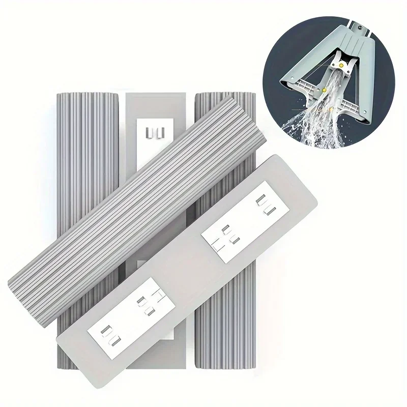 28cm/11.02in Sponge Mop Head for Household Use, Universal Replacement Button Type Squeeze Suction Mop Accessories